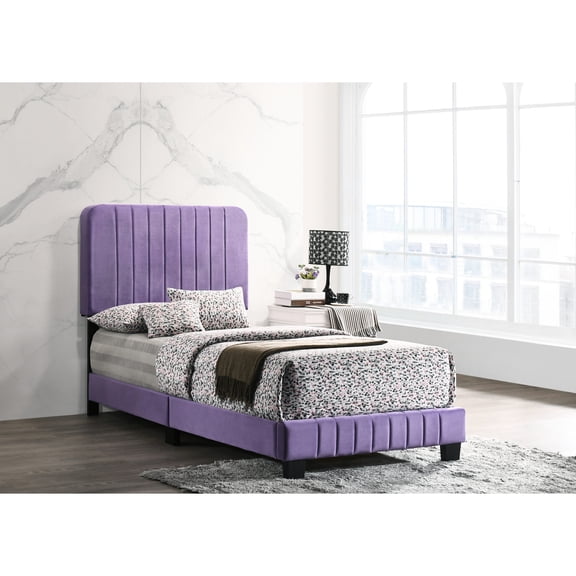Sturdy Purple Twin Bed for Bedroom / Enhances Room Look with Foam Filler
