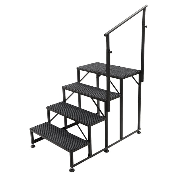 Sturdy RV Stairs Handrails Ladder with High-Quality Steel, Electrostatic Spraying, Triangular Structure for 450 lbs Load Capacity, Easy to Install