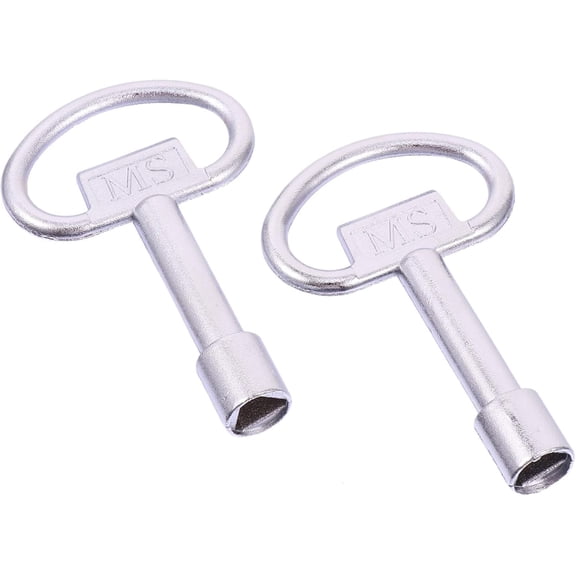 Sturdy Radiator Key, Zinc Alloy Construction, Multifunctional For Gas, Elevators, Utility, Non-fading Silver Finish, Easy To Carry And Use - Set Of 2