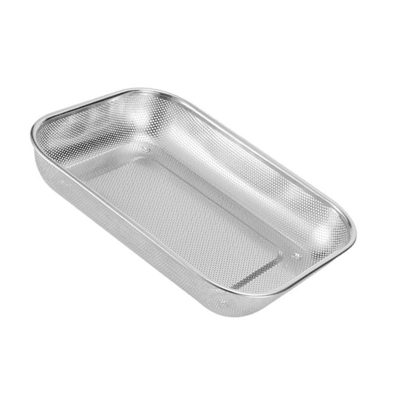 Sturdy Rectangular Stainless Steel Meshes Colander For Efficient Fruit Vegetable Draining Kitchen Strainer Option