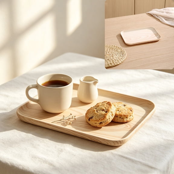 Sturdy Resin Serving Tray Rectangular Snack Platter for Produce Appetizers and Everyday Kitchen Storage