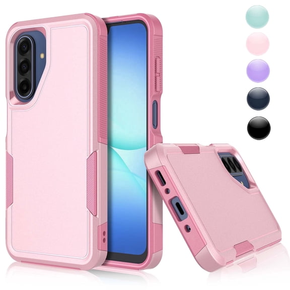 Sturdy Shockproof Phone Case compatible with Samsung Galaxy A17 5G, Heavy Duty Armor Hard Plastic Rubber Rugged Bumper 2 in 1 Protective Cover