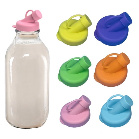 Sturdy Silicone Milk Jars Cap Secure Seal For Multiple Bottles Extend Dairy Freshness Leaks