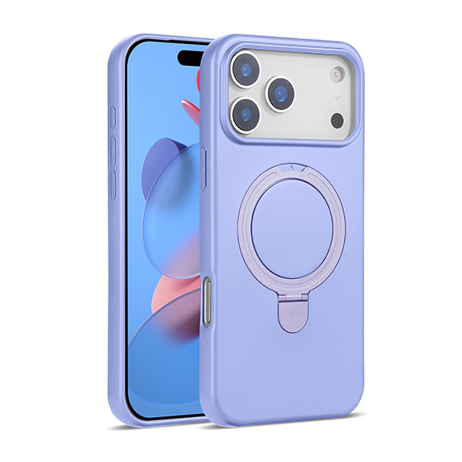 Sturdy Silicone Stand Case with Magsafe for iPhone 17 Pro - Lilac