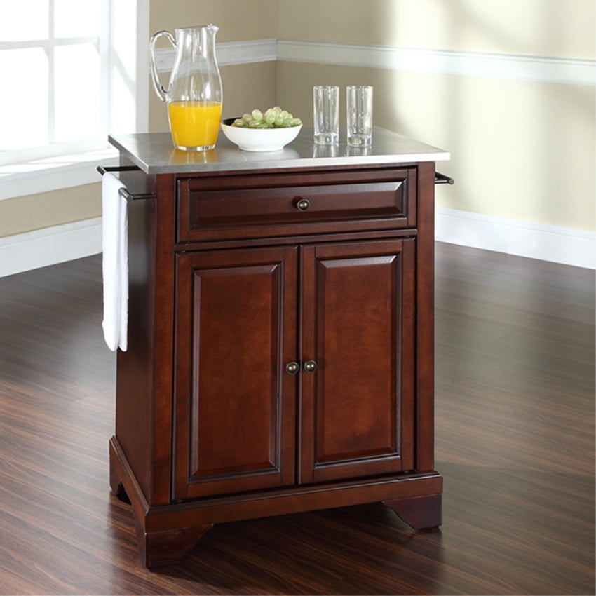 Vintage Mahogany Kitchen Island with Solid Granite Top