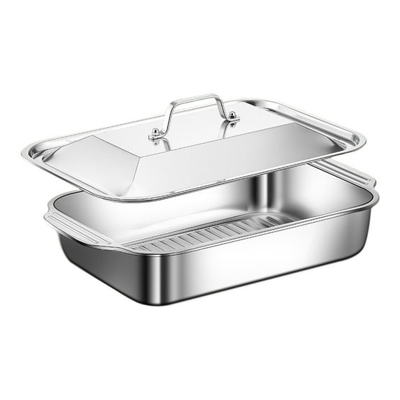 Sturdy Square Silver Tray Efficient Stainless Steel Serving Platter Rusts Proof Dishwasher Friendly Kitchen Tray