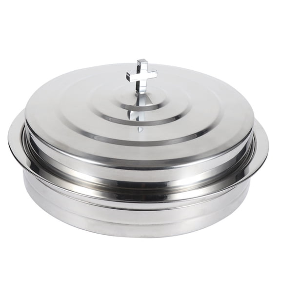 Sturdy Stainless Steel 39 Compartment Communion Serving Tray for Religious Event Lid Included Church Accessory