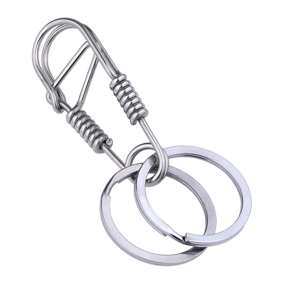 Sturdy Stainless Steel Key Holder Double Loop Structure Handmade for Secure Key Management In Work or Adventure