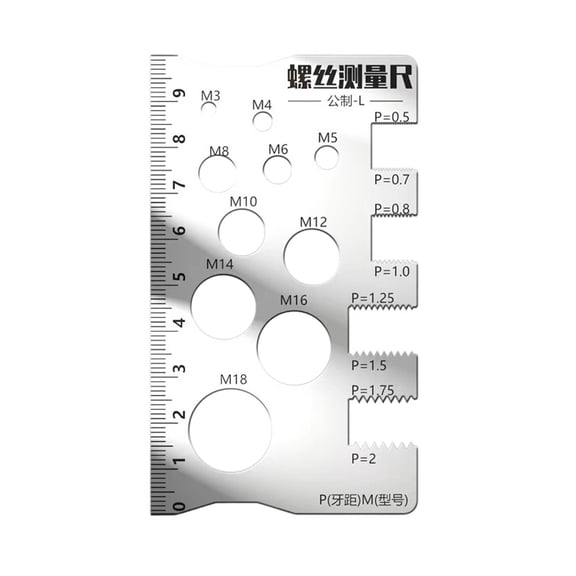 Sturdy Stainless Steel Thread Gauges For Identifying Metric Screw Pitches And Drill Bit Size Thread Measuring Tool