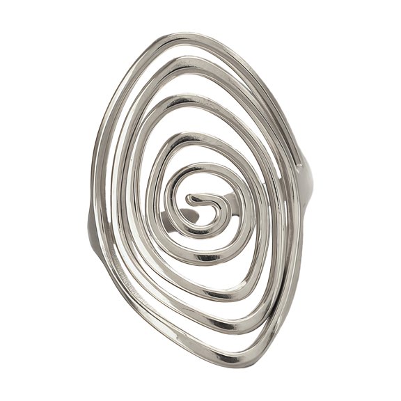 Sturdy Stainless Steel Whirl Motion Rotating Open Rings Minimalist Design Open Vortices Rings Adjustable Finger Jewelry