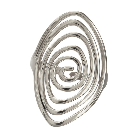 Sturdy Stainless Steel Whirl Motion Rotating Open Rings Minimalist Design Open Vortices Rings Adjustable Finger Jewelry