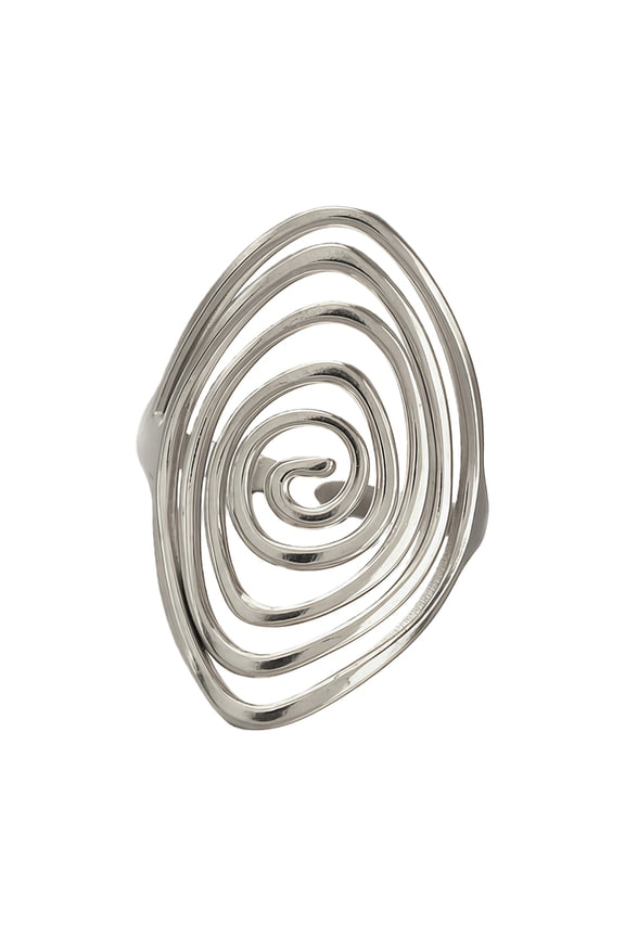 Sturdy Stainless Steel Whirl Motion Rotating Open Rings Minimalist Design Open Vortices Rings Adjustable Finger Jewelry