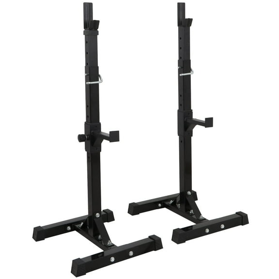 Sturdy Steel Adjustable Squat Rack Stands, Bench Press Rack for Home Gym, 550lbs Max Load Barbell Rack, Portable Dumbbell Stands, Black