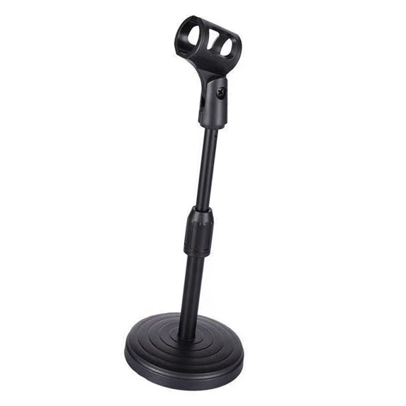 Sturdy Tabletop Mic Holder Stand Adjustable Microphone Rack with Extendable Height for Live Streaming and Conferences