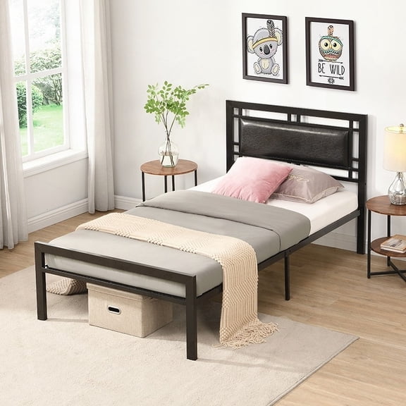 Sturdy Twin Size Metal Bed Frame - Modern Style & Quiet Operation