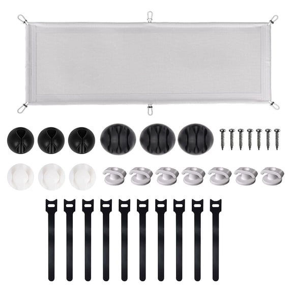 Sturdy Under Table Cable Management Net Space Saving Under Table Cable Organizers Unique Cords Storage Meshes for Gamers