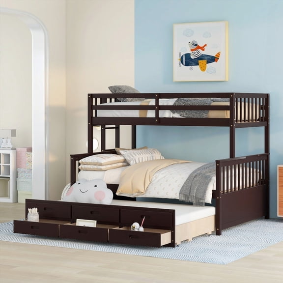 Sturdy & Unique - Twin-Over-Full Bunk Bed with Trundle