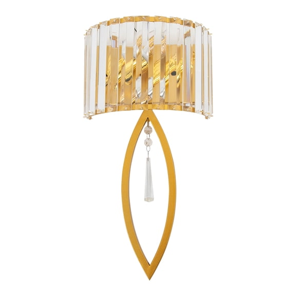 Sturdy Wall Light with Elegant Gold Base, Crystal Shade, Adjustable Dimming (Bulb Not Included), Easy Maintenance, Perfect for Bedroom, Living Room, or Office