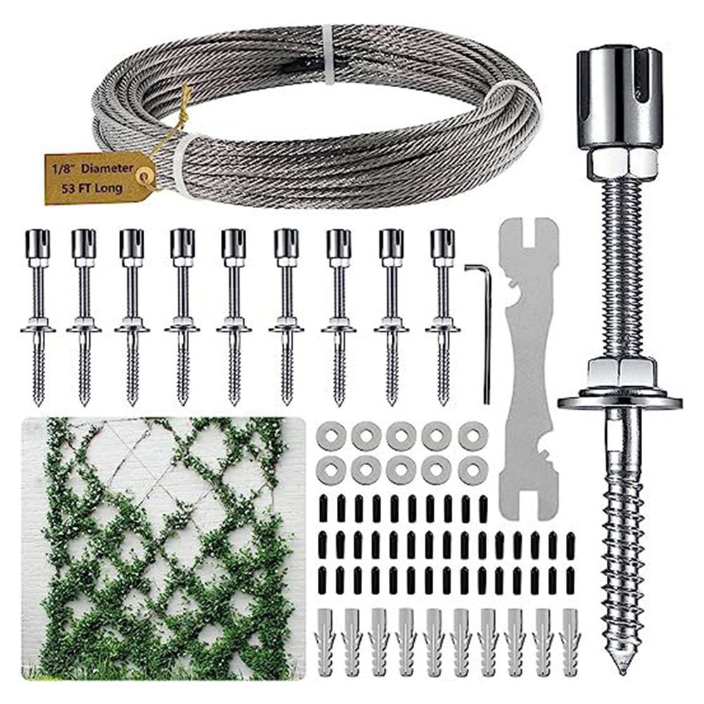 Picture Idea: Sturdy Wall Wire Trellis Kit Supports Climbing Plants Up To