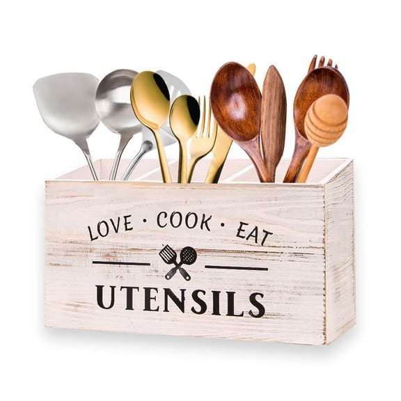 Sturdy Wood Kitchen Organizers For Spoons Forks And Napkins