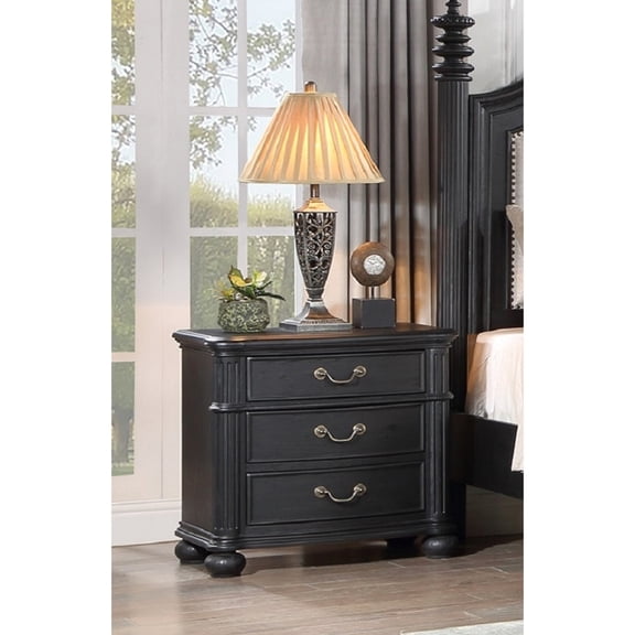 Sturdy Wood Nightstand + Vintage Style - Durable Bedroom Storage with Style