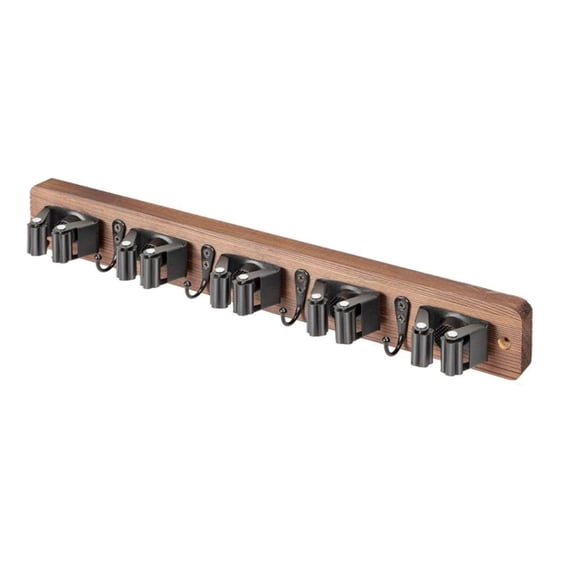 Sturdy Wood Wall Mounted Cleaning Tool Organizers For Small Space Homes