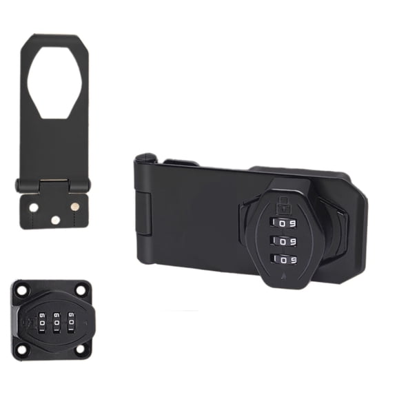 Sturdy Zinc Alloy Bifold Door Lock with Twist Knob Hasp Latches Portable Accessory for Cupboard and Shed Security