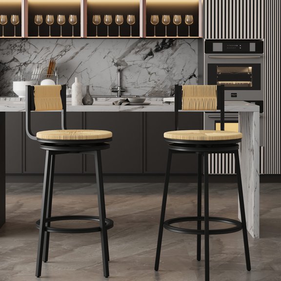 Sturdy and Stylish - Round Counter Chairs with Adjustable Legs for Indoor Use