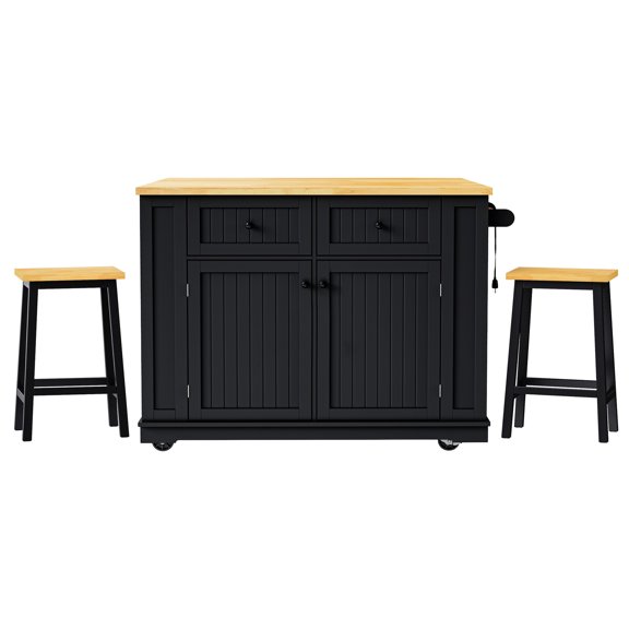 Sturdy drop leaf, internal condiment storage - Kitchen island for food prep and easy condiment access