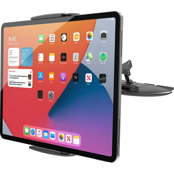 for Sturdy iPad Holder for Car CD Slot Tablet Mount, 2-in-1 Universal 4.7-11" Holder for iPad Pro 11 Air Mini, iPhone, Galaxy Z Fold, Adjustable 360 Rotation, Road Trip Essentials