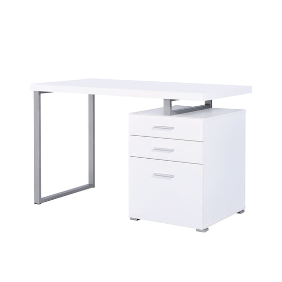 Sturdy particle - board writing desk | With legal and letter - size file storage | Ensures efficient office organization