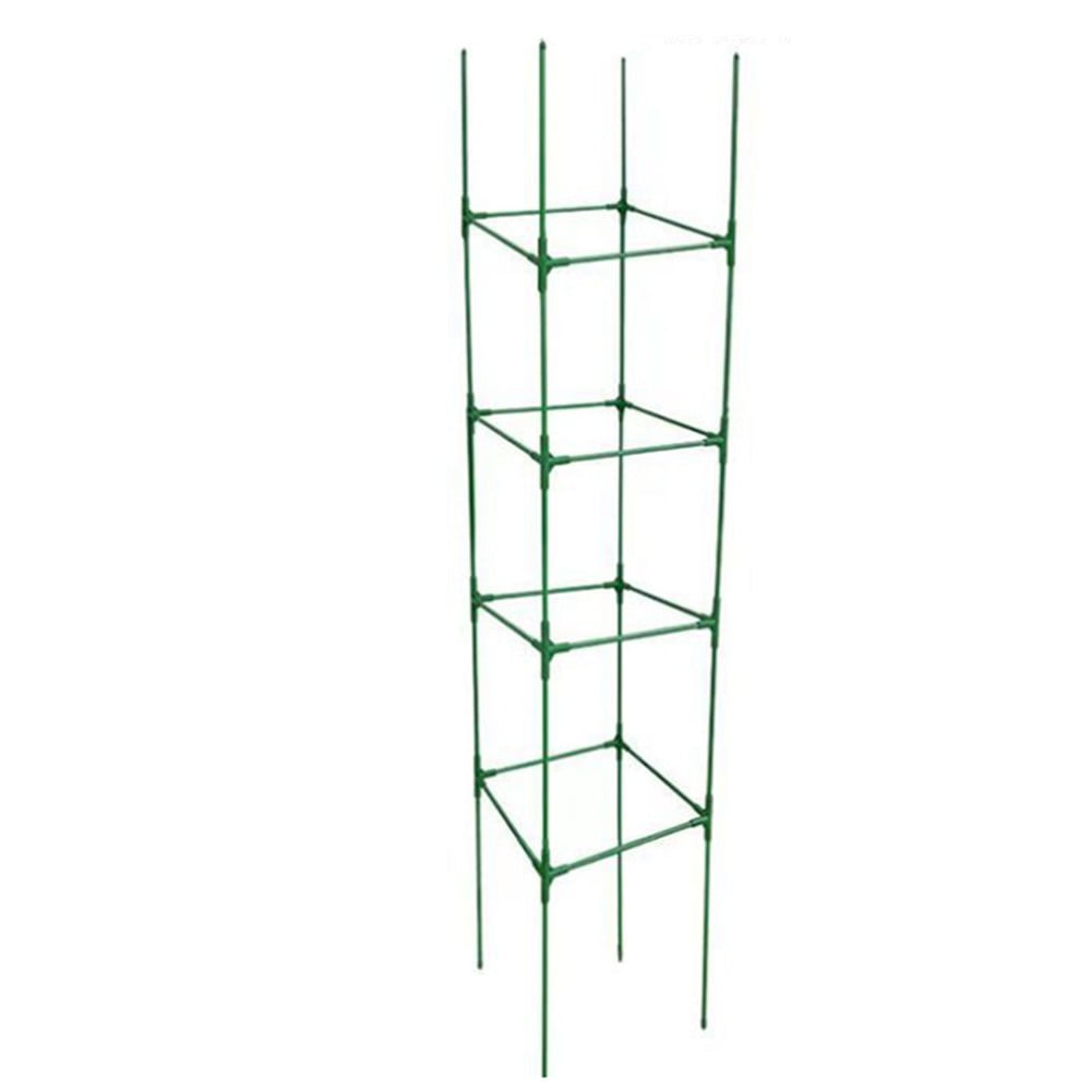 Sturdy tomato cages and climbing plant trellises to promote plant growth