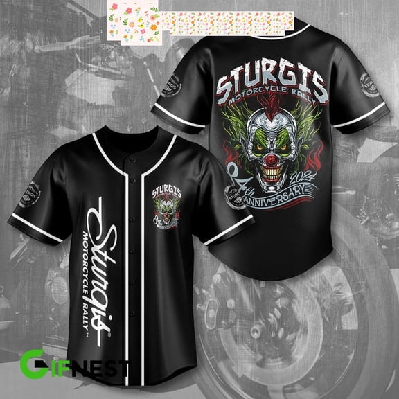 Sturgis Motorcycle Rally 84th Anniversary 2024 Baseball Jersey