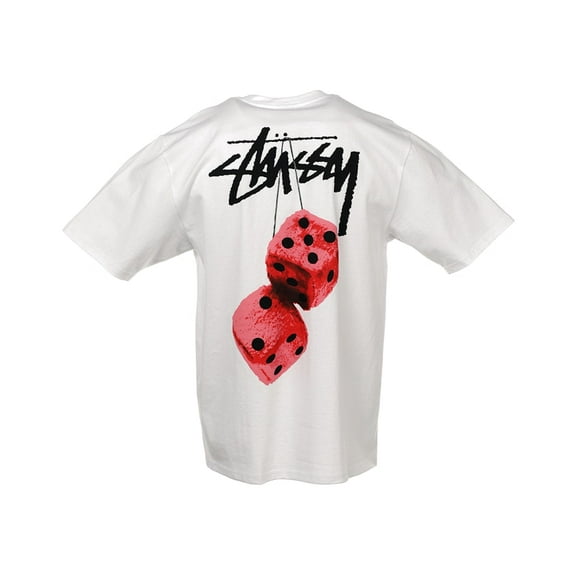 Stussy Men's Fuzzy Dice Tee White, from StockX