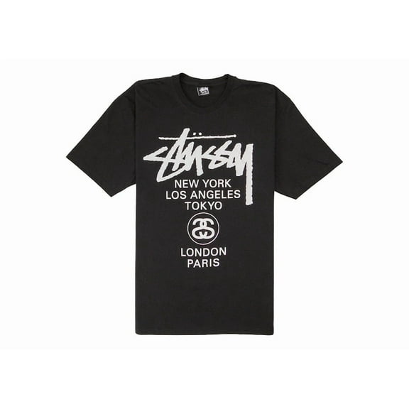 Stussy Men's World Tour T-shirt Black, from StockX