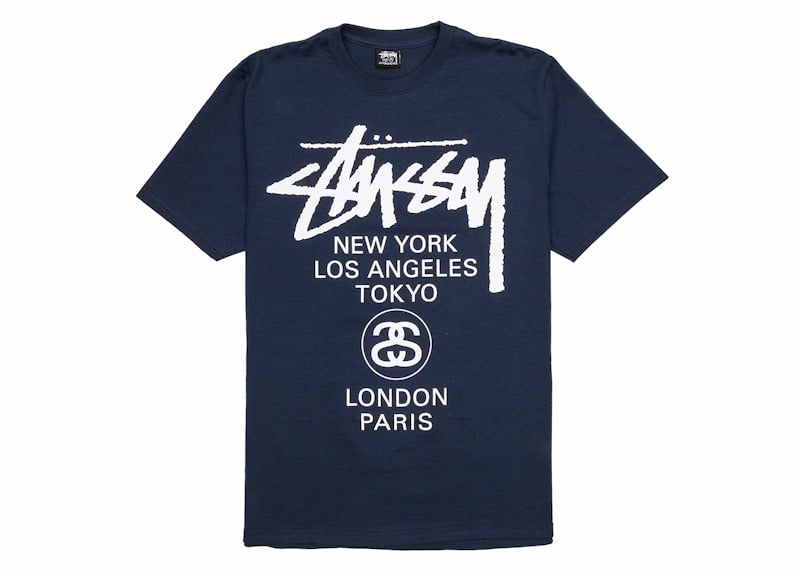 stussy ROLLERS TEE L NAVY Stussy
