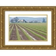 thumbnail image 1 of Styber, Dana 32x23 Gold Ornate Wood Framed with Double Matting Museum Art Print Titled - Graceful Greens I, 1 of 4