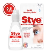 Stye Sterile Lubricant Eye Drops, Fast Soothing Relief, Stye Eye Relief, Daily Use, 0.5 oz