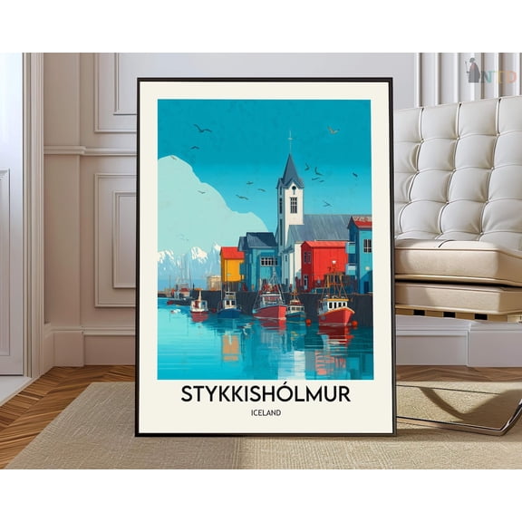 Stykkisholmur Iceland poster, Stykkishólmur Wall Art, Stykkishólmur Print, Stykkishólmur Photo, Stykkishólmur map print, Stykkishólmur city, Unframed Paper Poster 8x10in