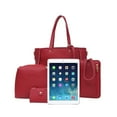 thumbnail image 1 of Stylago 4pcs Women Fashion Leather Handbags Tote Shoulder Bag Ladies Top Handle Satchel Purse and Zipper Wallet Set Red, 1 of 7
