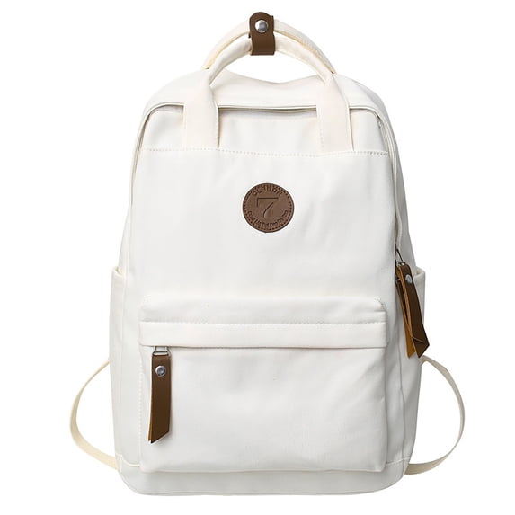 Stylago Canvas Backpack for Women Top Handle Laptop Computer Bags for College Students Ladies Multiple Pockets Travel Daypack White