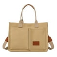 thumbnail image 1 of Stylago Canvas Tote Bags for Women Multiple Pockets Crossbody Shoulder Bag Students Large Book Messenger Handbags Brown, 1 of 6