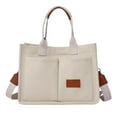 thumbnail image 1 of Stylago Canvas Tote Bags for Women Multiple Pockets Crossbody Shoulder Bag Students Large Book Messenger Handbags White, 1 of 6