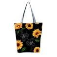 thumbnail image 1 of Stylago Canvas Tote Bags for Women Sunflower Pattern Shoulder Purses Ladies Internal Pockets Zipper Handbags for Camping Black, 1 of 5