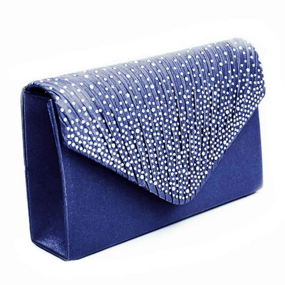 Stylago Clutch Purses for Women Formal Dressy Sparkling Party Button Handbag Evening Crossbody Bags for Wedding Cocktail Prom Blue
