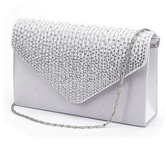 Stylago Clutch Purses for Women Formal Dressy Sparkling Party Button Handbag Evening Crossbody Bags for Wedding Cocktail Prom Silver