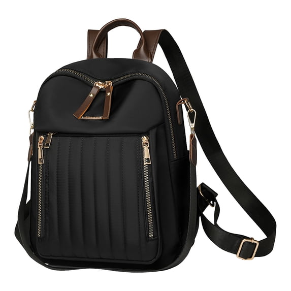 Stylago Fashion Backpack Purse for Women Versatile Detachable Strap Crossbody Bags Ladies Multiple Zip Pockets Travel Daypack Black