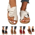 thumbnail image 1 of Stylago Flat Sandals for Women Suede Slip on Walking Dressy Slides Wide Width Summer Slippers Toe Ring Outdoor Shoes Black Size 7, 1 of 8