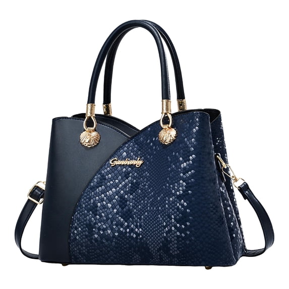Stylago Handbags and Purses 2026 Shiny Shoulder Bags for Women Top Handle Leather Crossbody Tote Travel Gift for Ladies Blue
