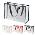 thumbnail image 1 of Stylago Large Clear Tote Bags for Women Men Transparent Beach Handbags Button Shoulder Purses for Travel Swimming Black, 1 of 5